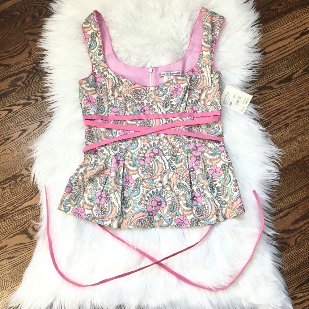 NWT Nannette Lepore lace up top size 2